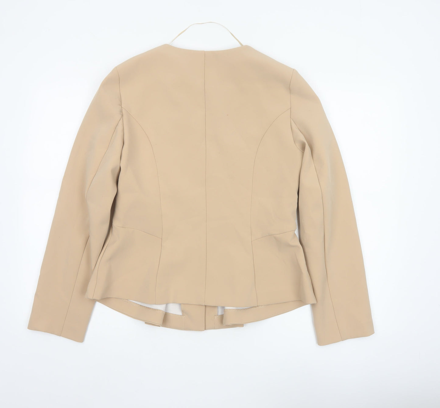 River Island Womens Beige Long Sleeve Suit Jacket Size M Tailored Fit
