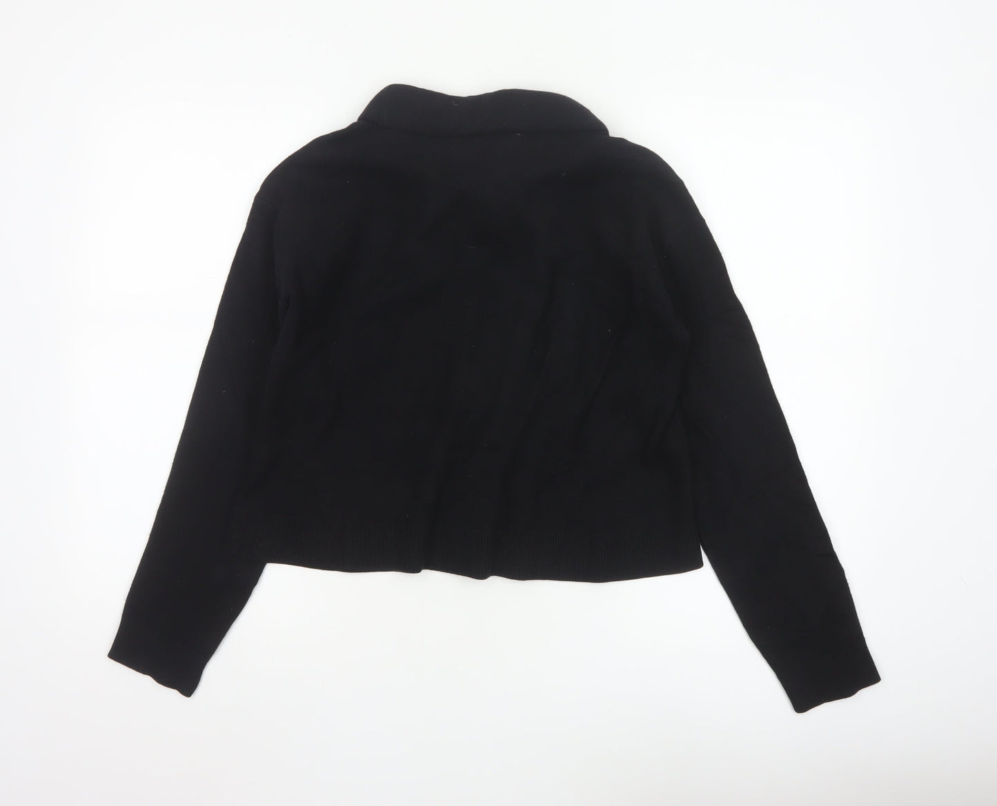 & Other Stories Women Black Roll Neck Wool Cotton Jumper Size 12