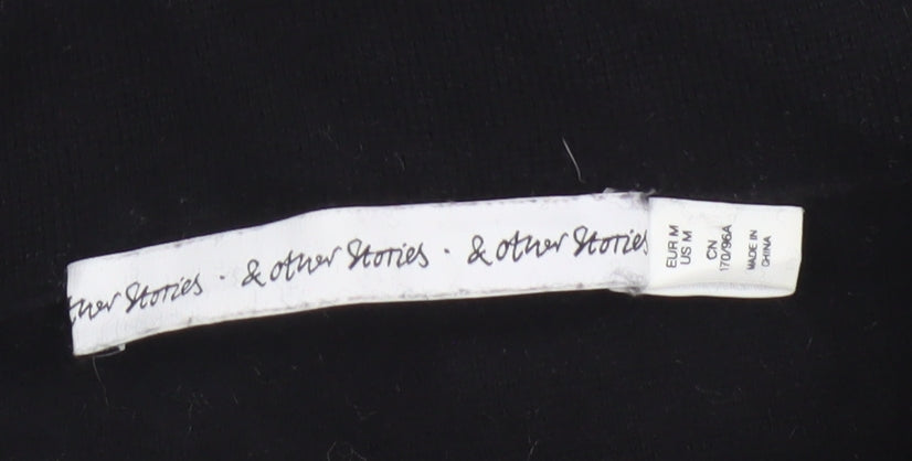 & Other Stories Women Black Roll Neck Wool Cotton Jumper Size 12