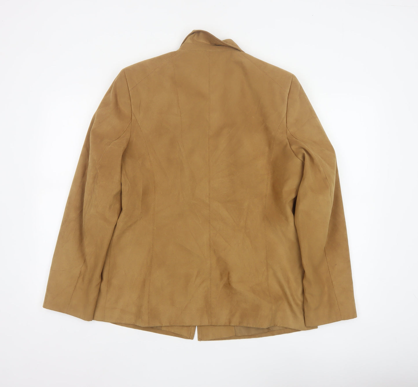 Gelco Women Brown Size 14 Single Breasted Blazer Jacket Polyester