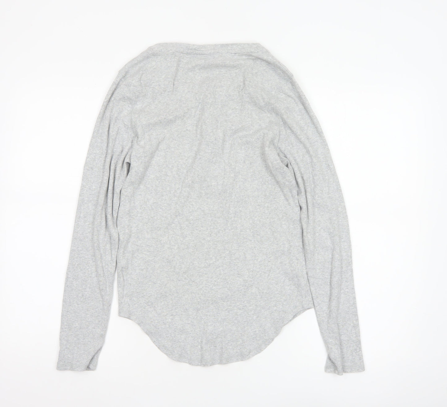 Joules Women’s Grey Long Sleeve Henley Jersey T-Shirt UK 12