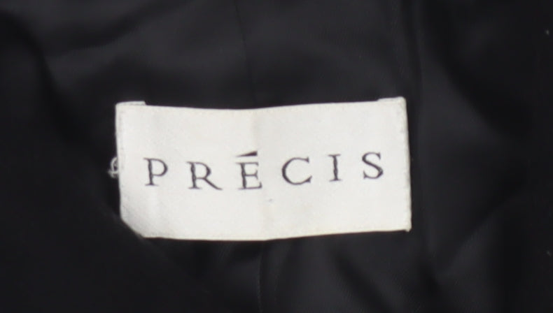 Precis Womens Black Wool Cashmere Pea Coat Size 10