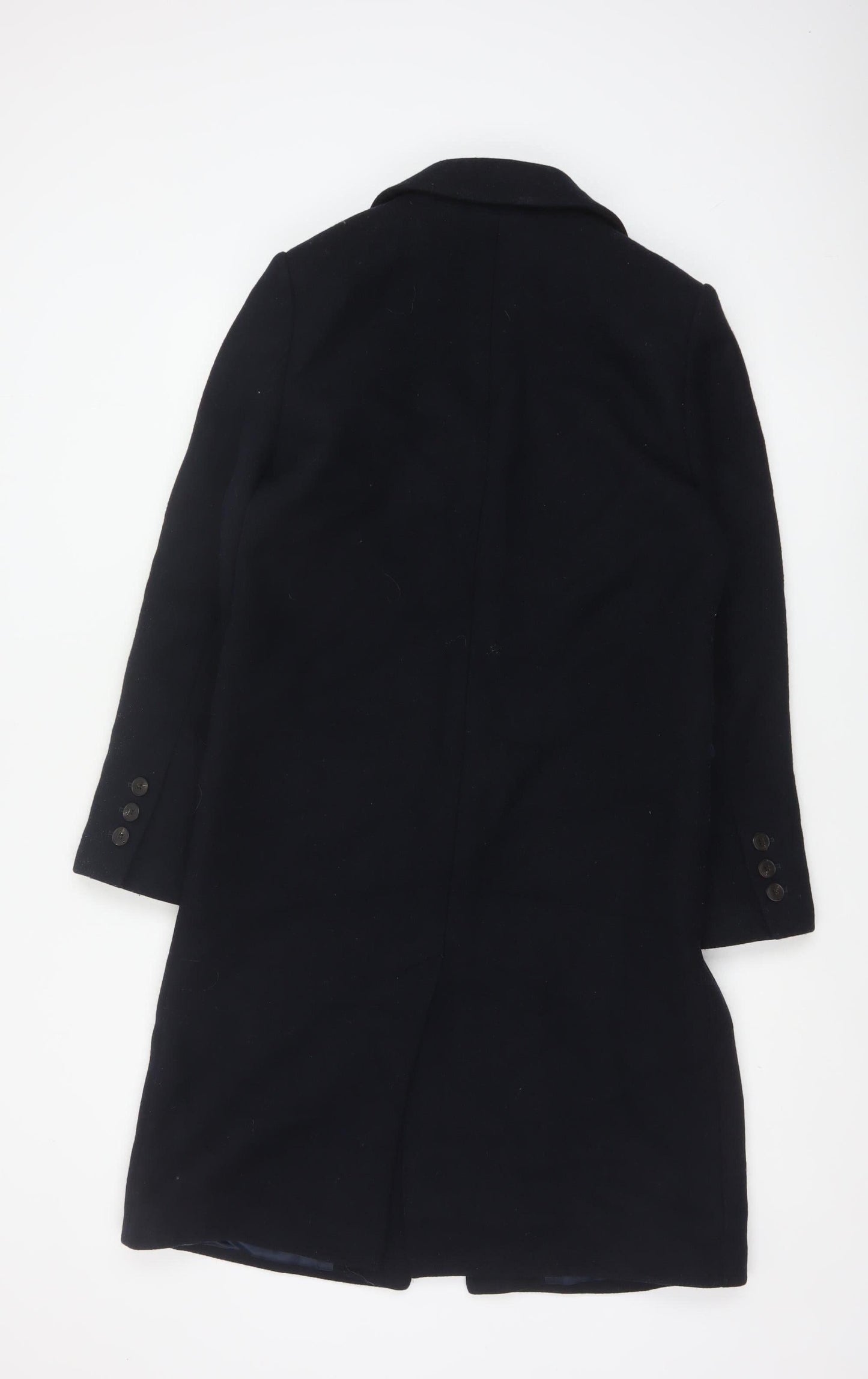 Marks and Spencer Women’s Black Wool Cashmere Long Overcoat Size 8