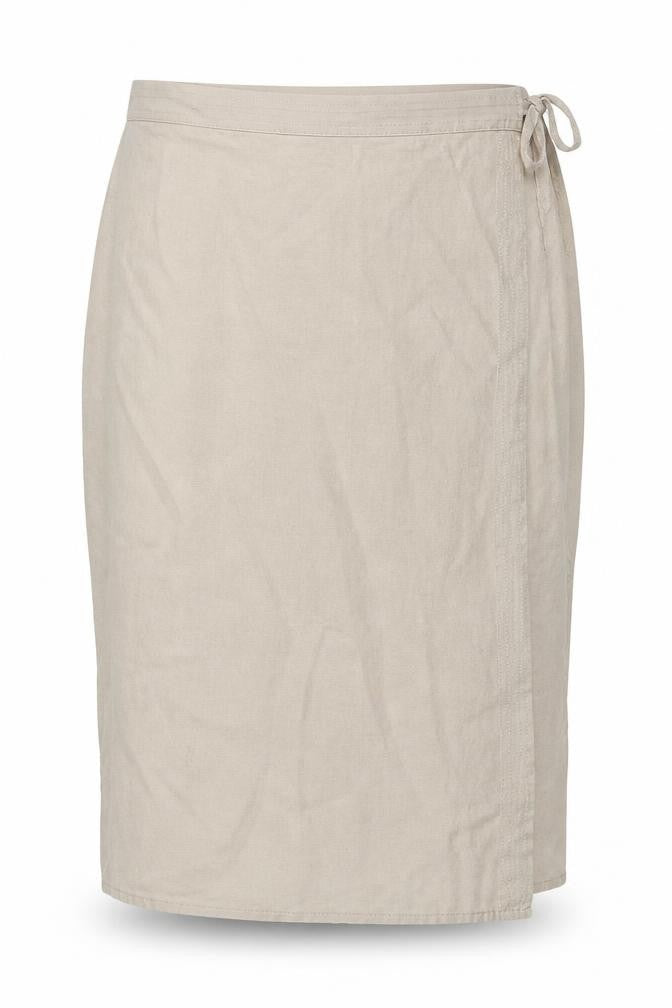 Marks & Spencer Women Beige Linen Blend Wrap Midi Skirt Size 18