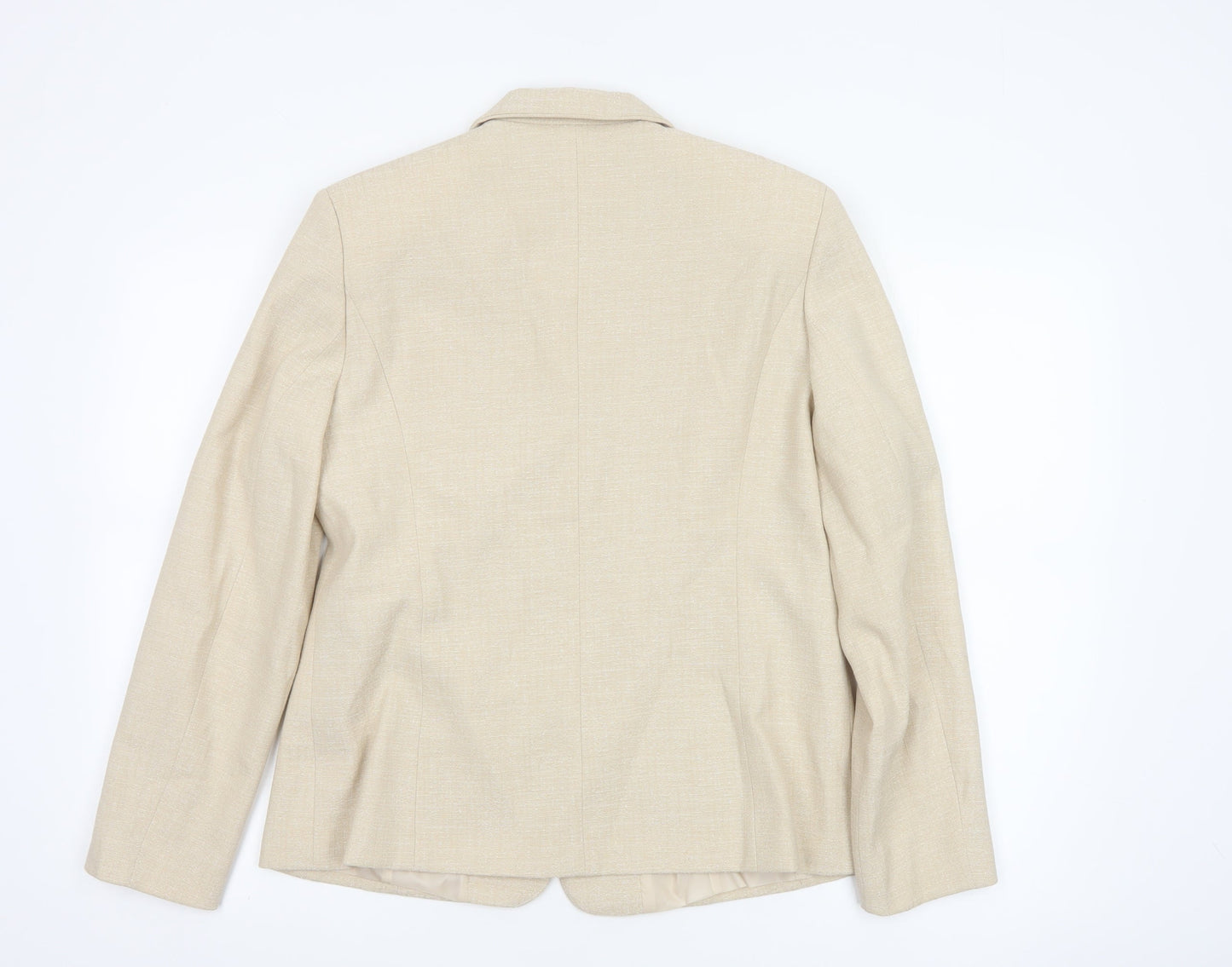 Saloos Collection Women's Beige Size 14 Classic Blazer Suit Jacket