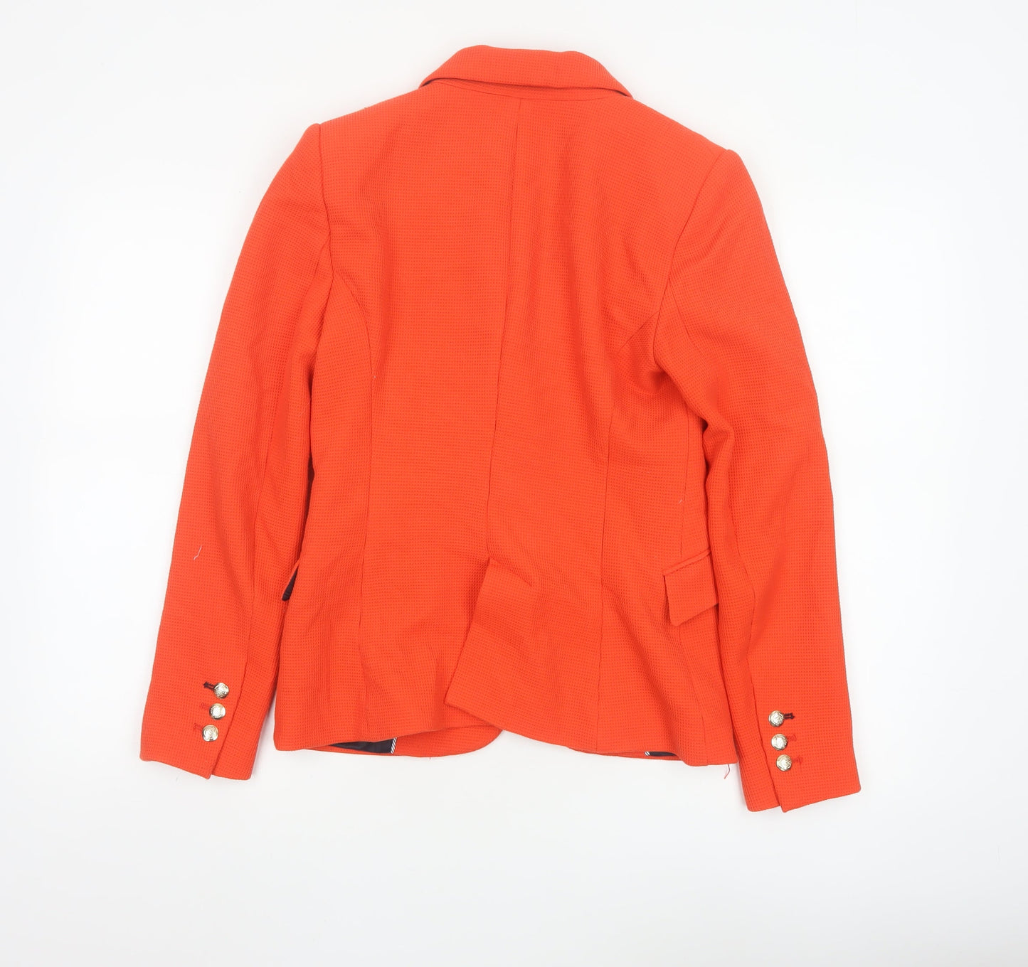 Zara Woman Orange Blazer Women's Regular Fit Single-Breasted Jacket M