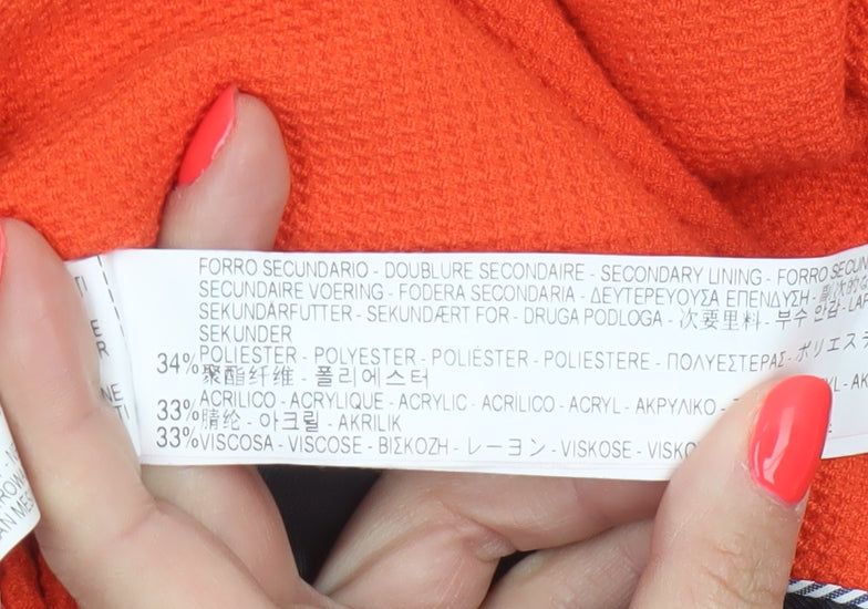 Zara Woman Orange Blazer Women's Regular Fit Single-Breasted Jacket M