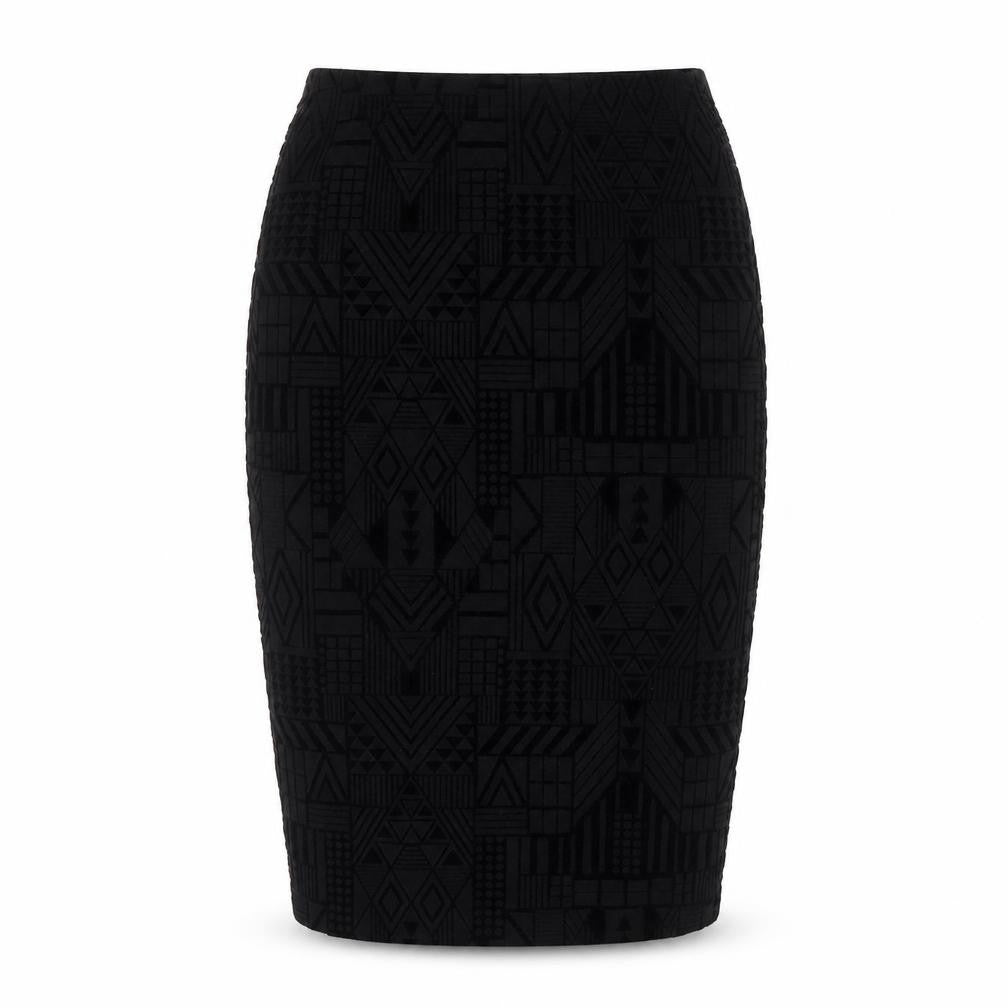 Sans Souci Women's Black Geometric Pencil Skirt Size S