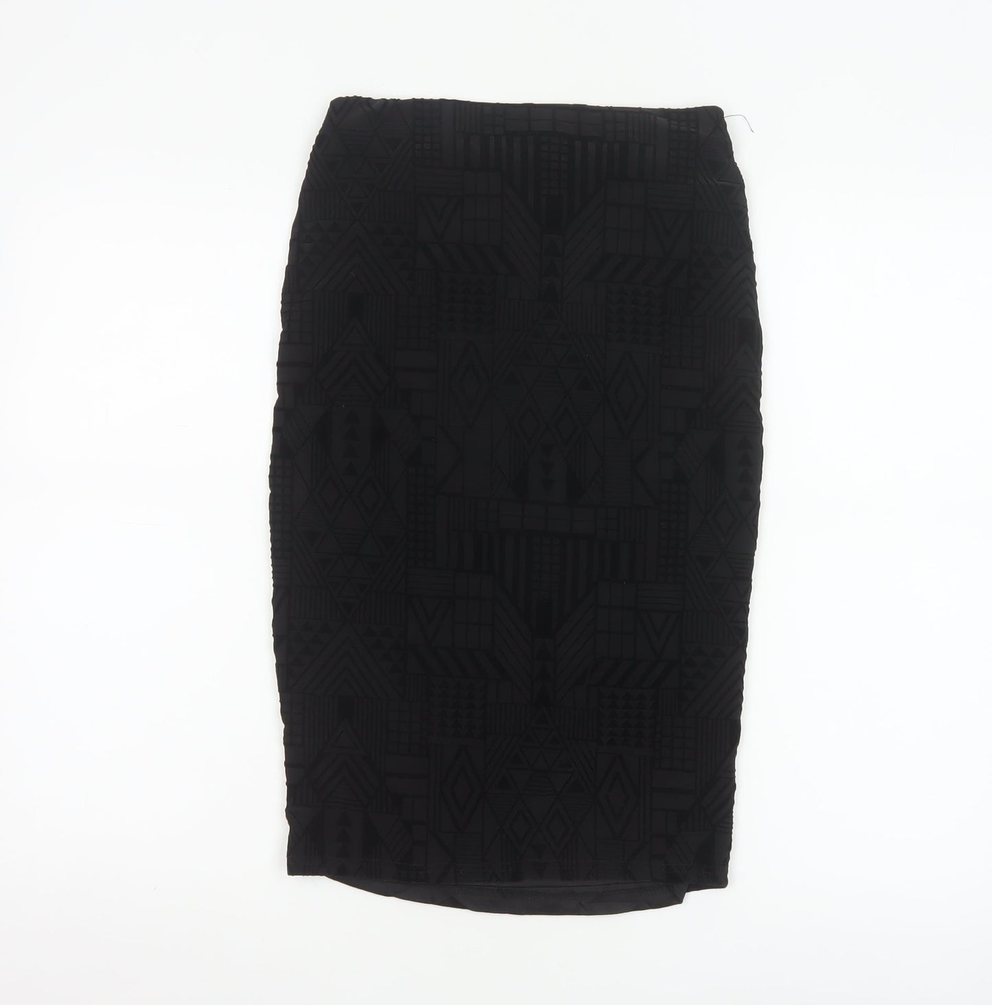 Sans Souci Women's Black Geometric Pencil Skirt Size S