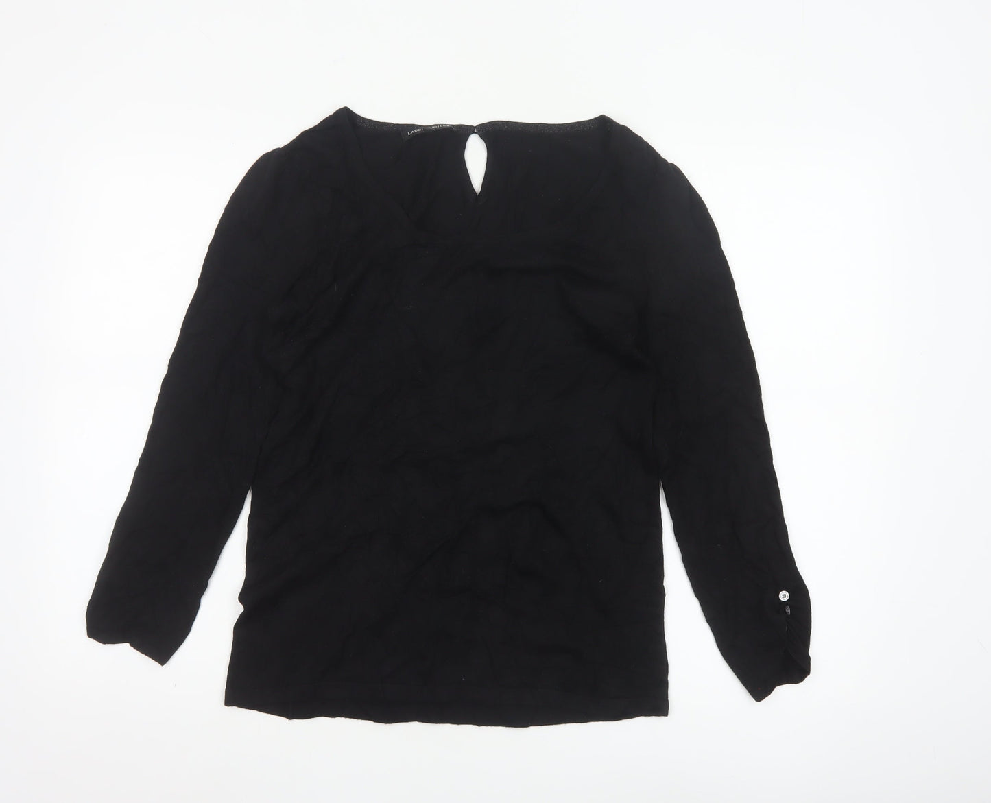 Laura Ashley Women's Black Viscose Knit Pullover Jumper UK 12