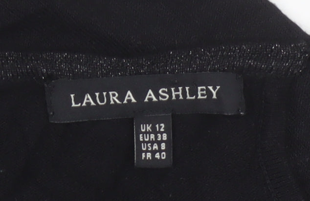Laura Ashley Women's Black Viscose Knit Pullover Jumper UK 12
