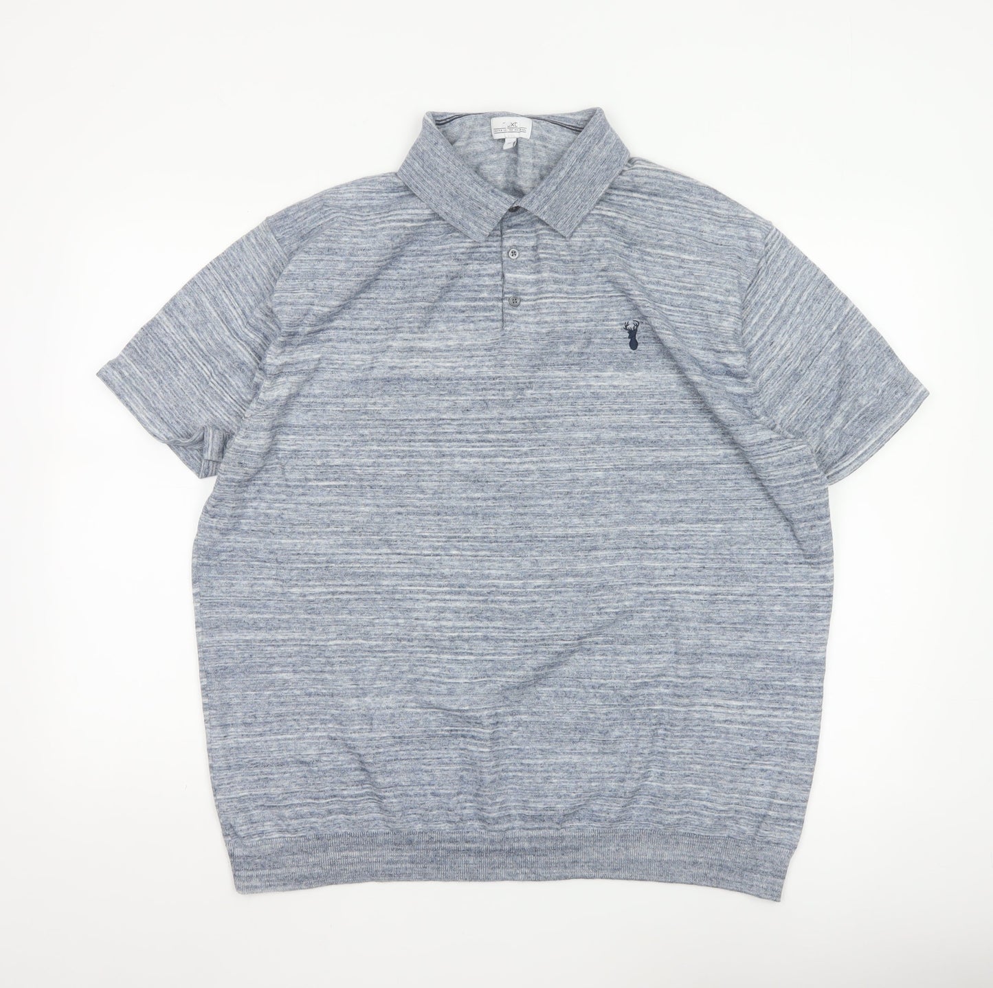 Next Men Blue 3XL Short Sleeve Polo Shirt Cotton Blend Classic Fit