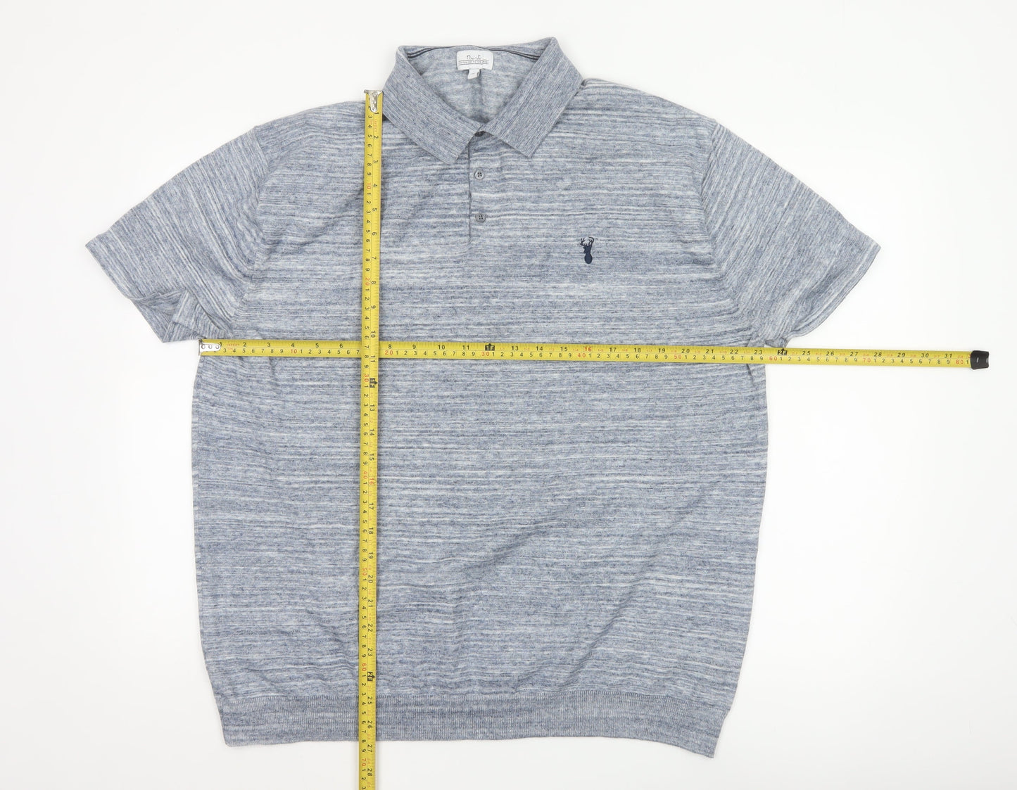 Next Men Blue 3XL Short Sleeve Polo Shirt Cotton Blend Classic Fit