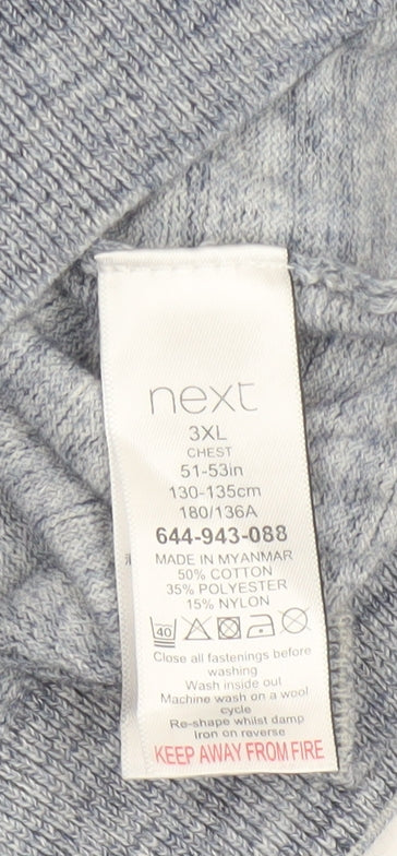 Next Men Blue 3XL Short Sleeve Polo Shirt Cotton Blend Classic Fit