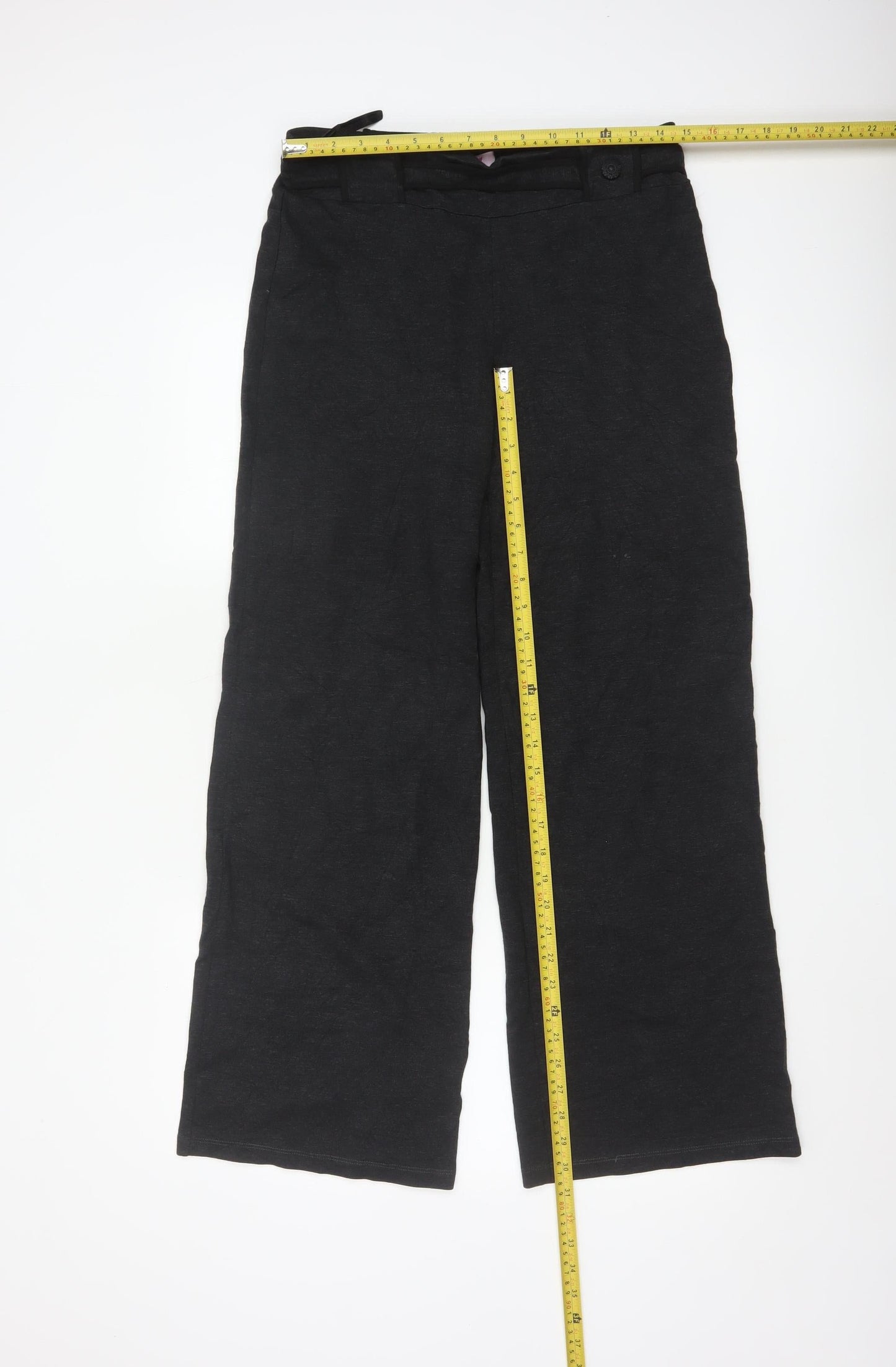Marks and Spencer Per Una Black Wide-Leg Womens Trousers Size 12