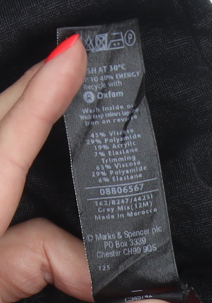 Marks and Spencer Per Una Black Wide-Leg Womens Trousers Size 12