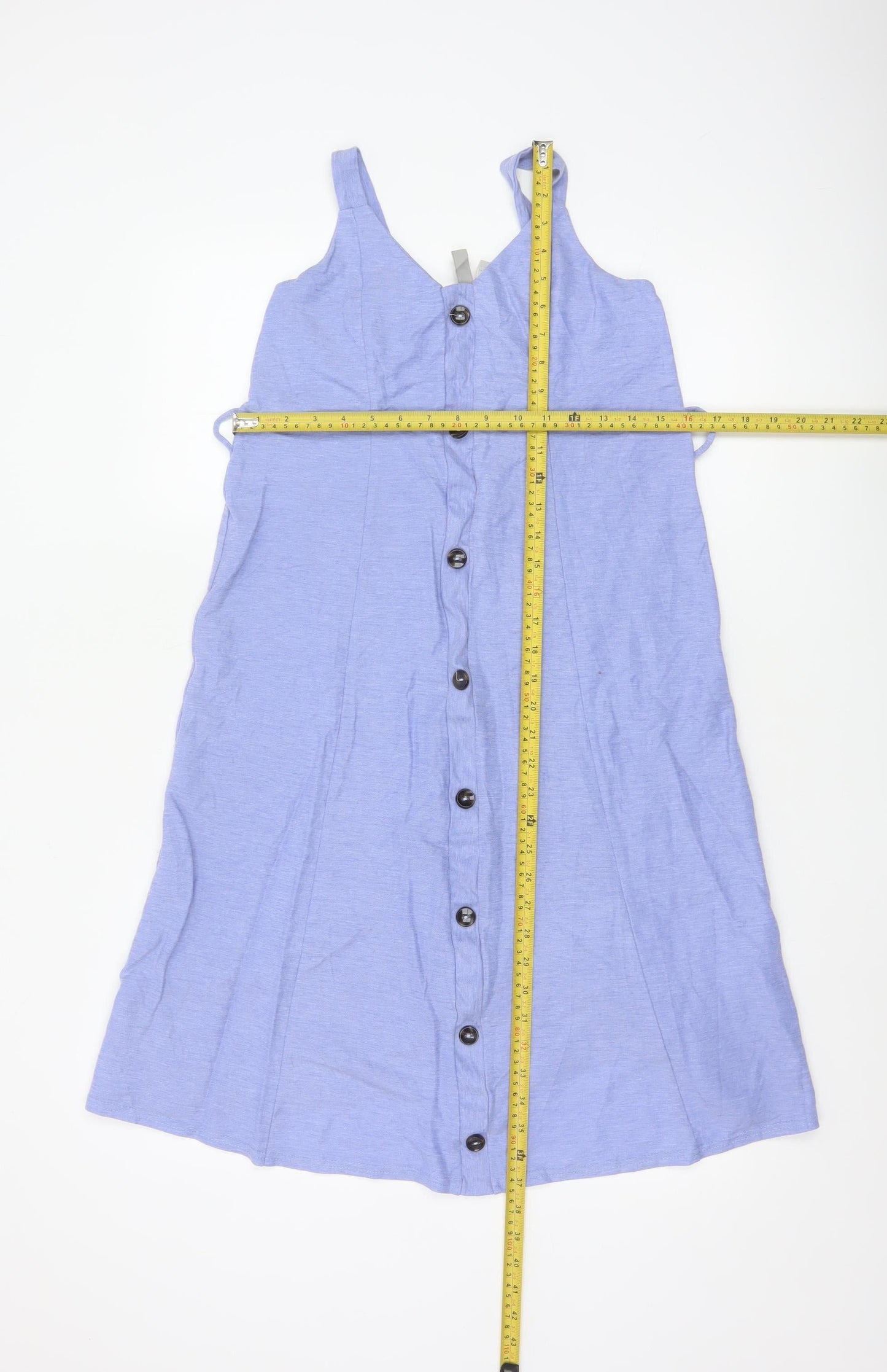 ASOS Women Blue Size 8 Sleeveless Button Slip Dress