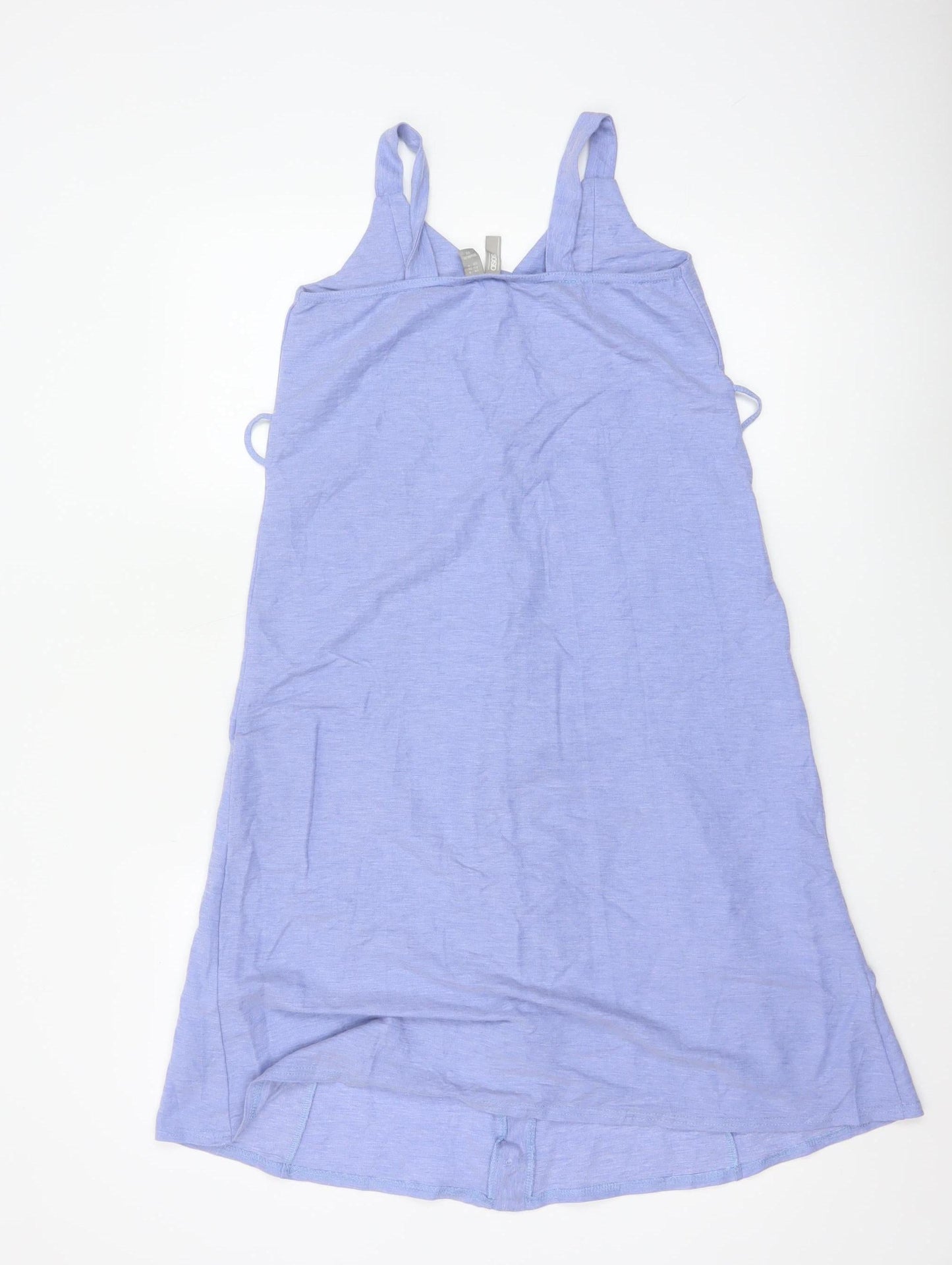 ASOS Women Blue Size 8 Sleeveless Button Slip Dress