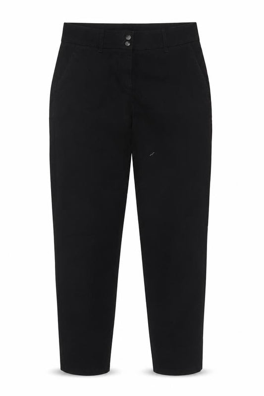 Next Women Black Cotton Stretch Chino Trousers Size 8R