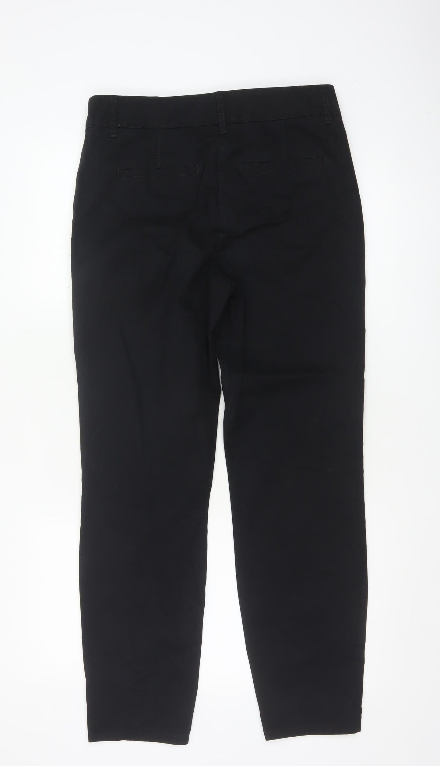 Next Women Black Cotton Stretch Chino Trousers Size 8R