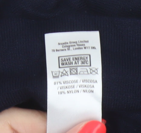 Wallis Petite Women's Blue Open Knit Cardigan Size M