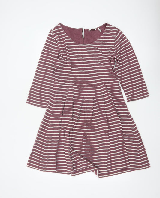 FatFace Women’s Purple Striped Fit & Flare Knee Length Dress Size 14