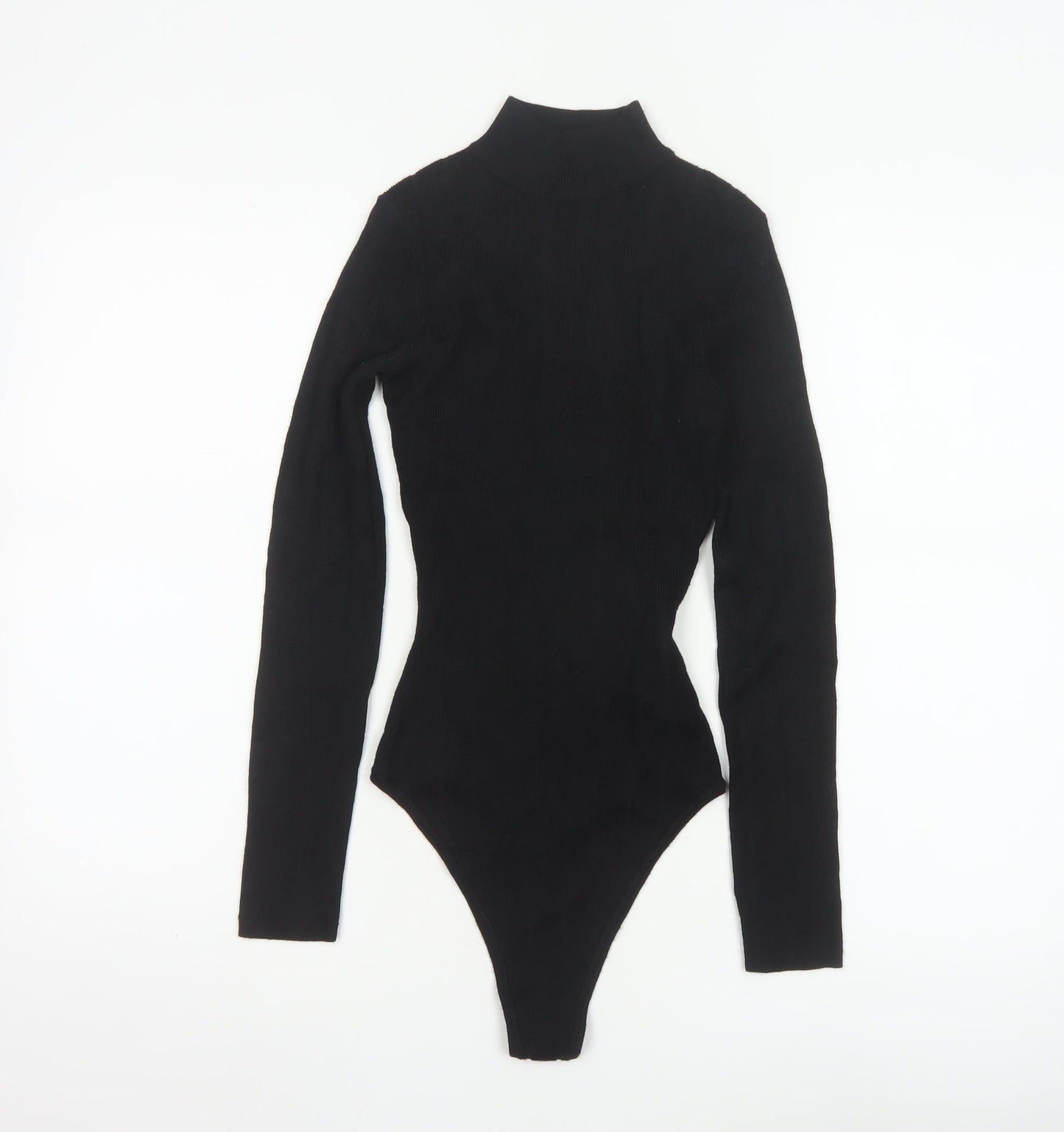 Missguided Petite Black Roll Neck Long Sleeve Bodysuit UK 4