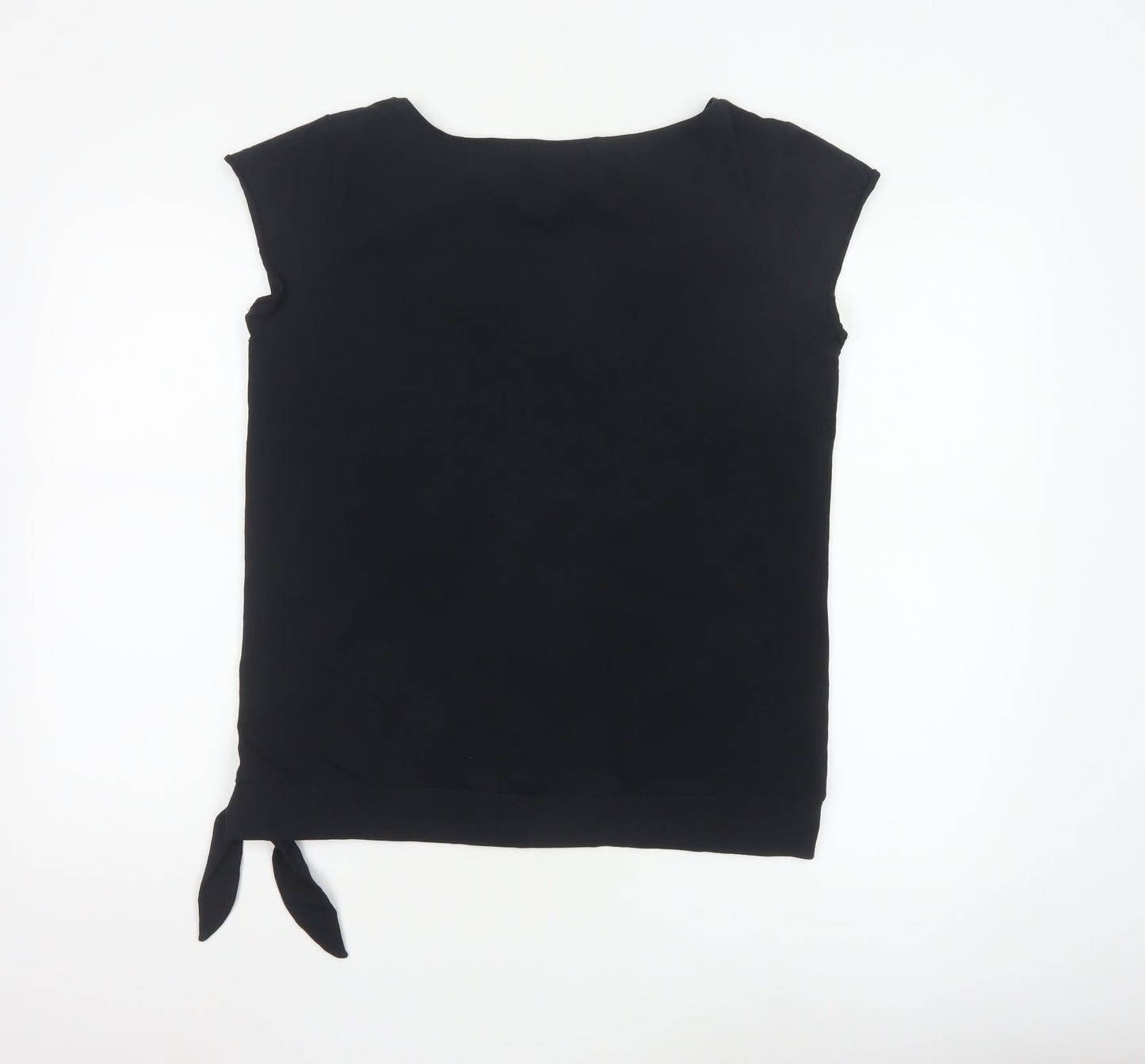 Rocha.John Rocha Women Black Beaded V-Neck Wrap Blouse Size 18