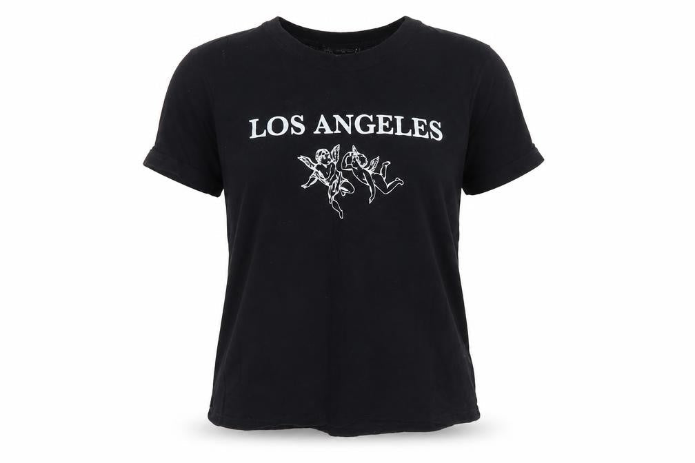 Zara Women’s Black Los Angeles Print Cotton T-Shirt Size S
