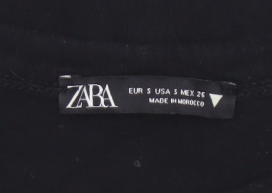 ZARA Women’s Black Los Angeles Print Cotton T-Shirt Size S