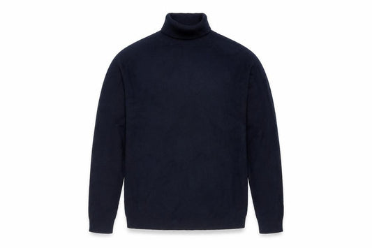 Zara Man Blue Roll Neck Knit Cotton Jumper Men's M