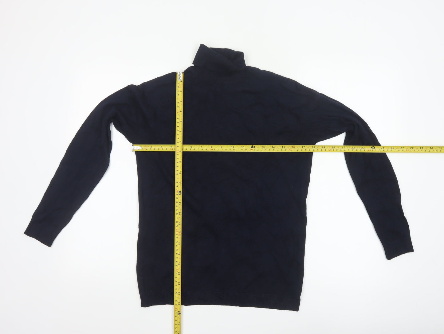 Zara Man Blue Roll Neck Knit Cotton Jumper Men's M