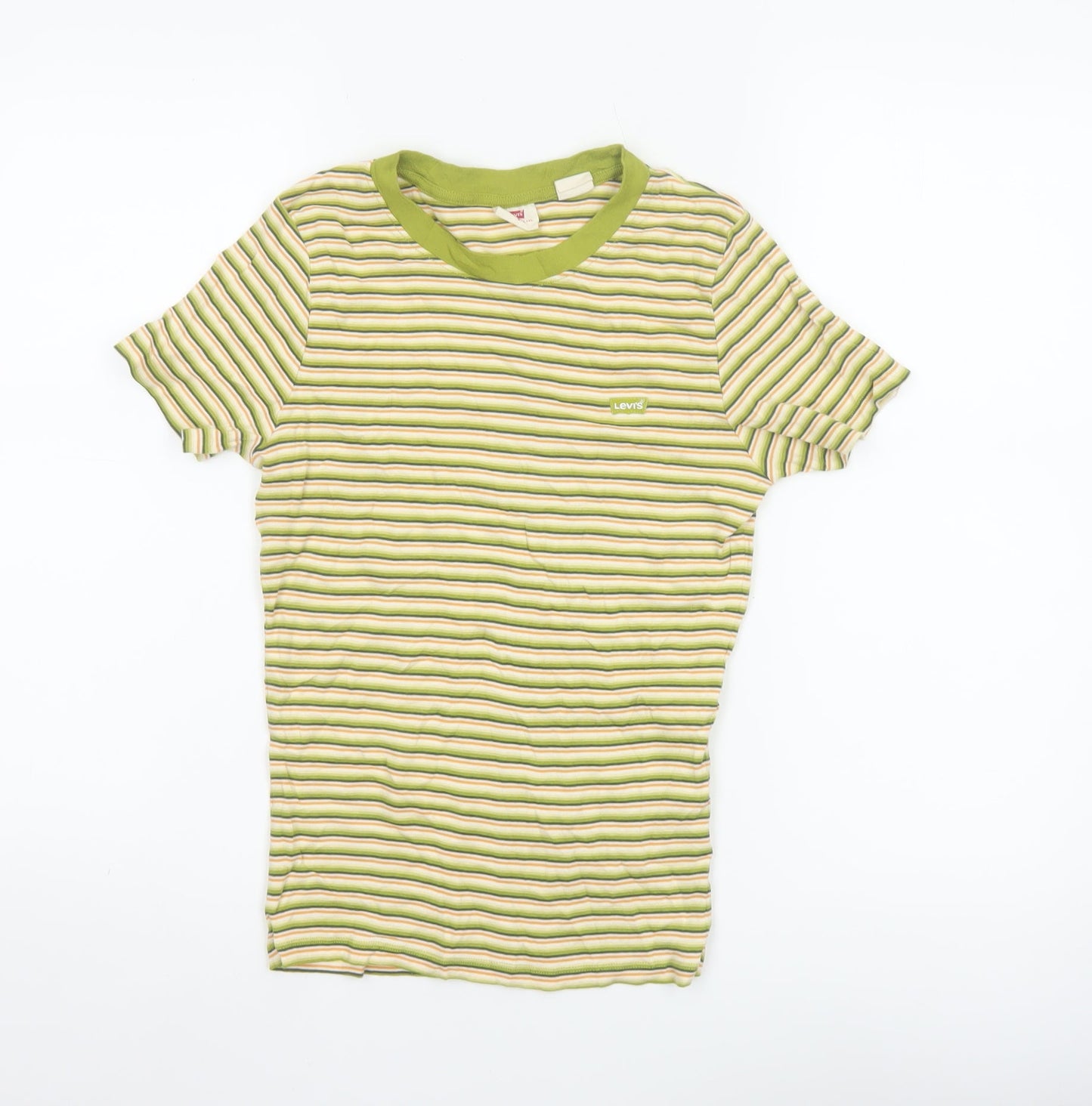 Levi's Women's Green Striped Ringer T-Shirt Size S