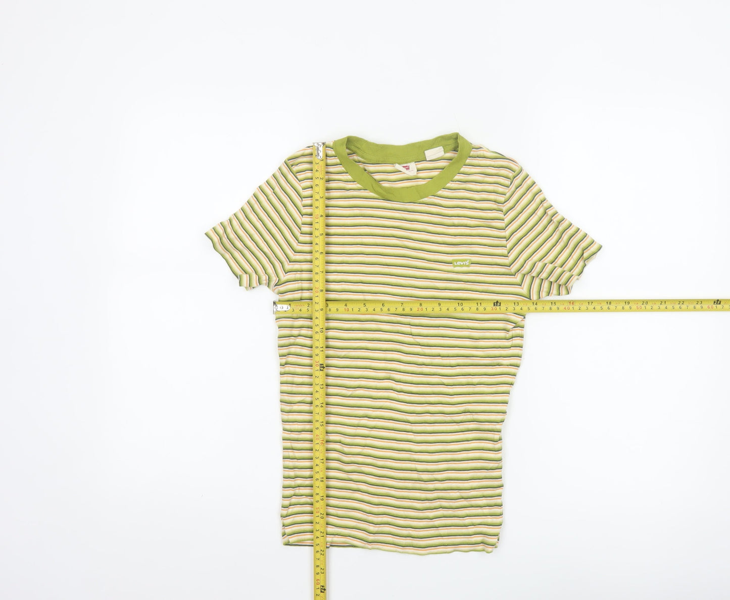 Levi's Women's Green Striped Ringer T-Shirt Size S