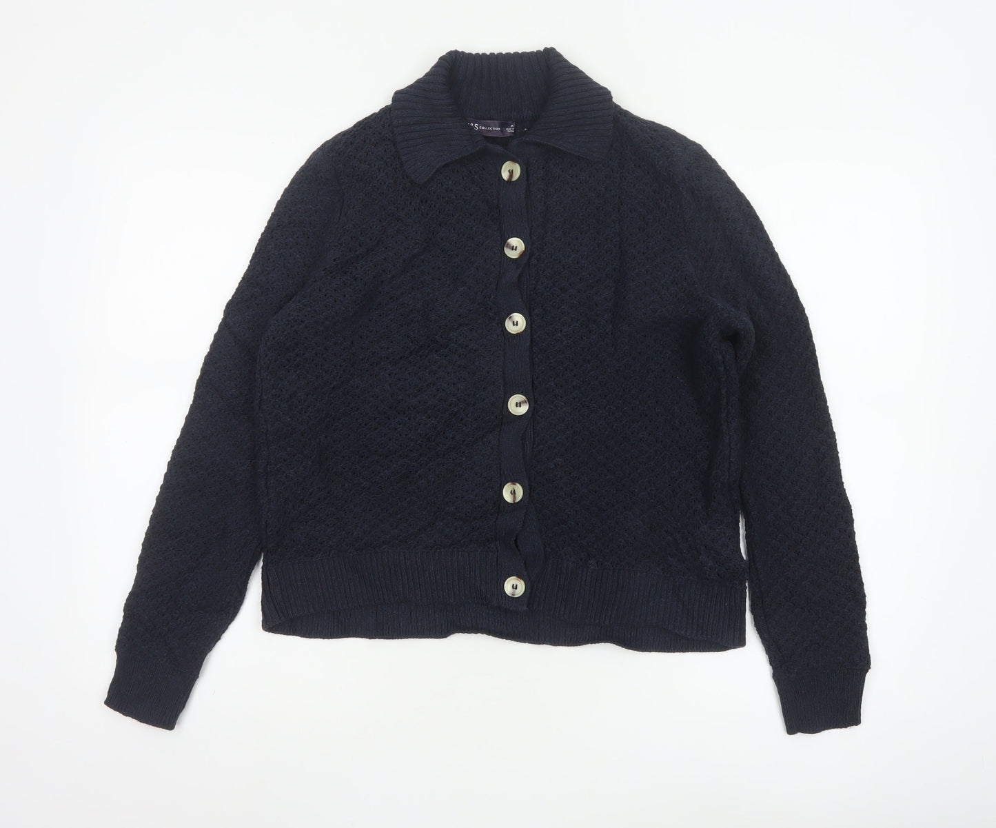 Marks and Spencer Women's Black Collared Knit Cardigan M