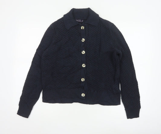 Marks and Spencer Women's Black Collared Knit Cardigan M