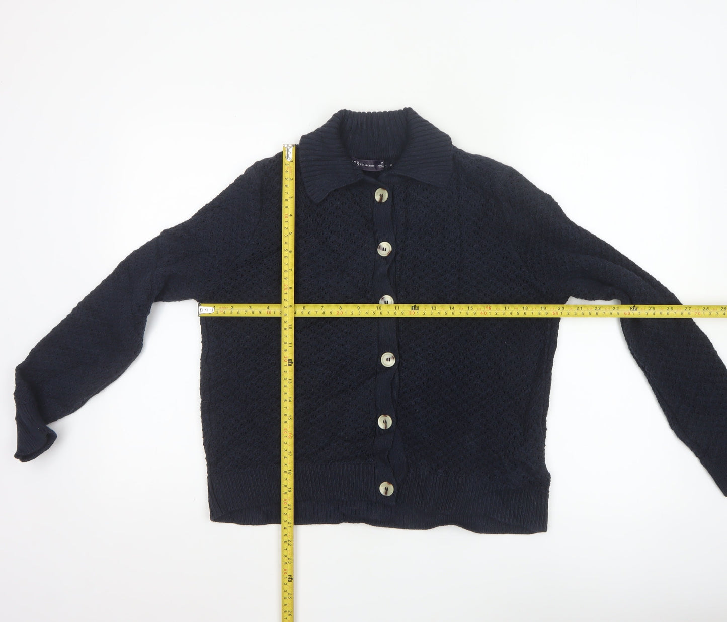 Marks and Spencer Women's Black Collared Knit Cardigan M