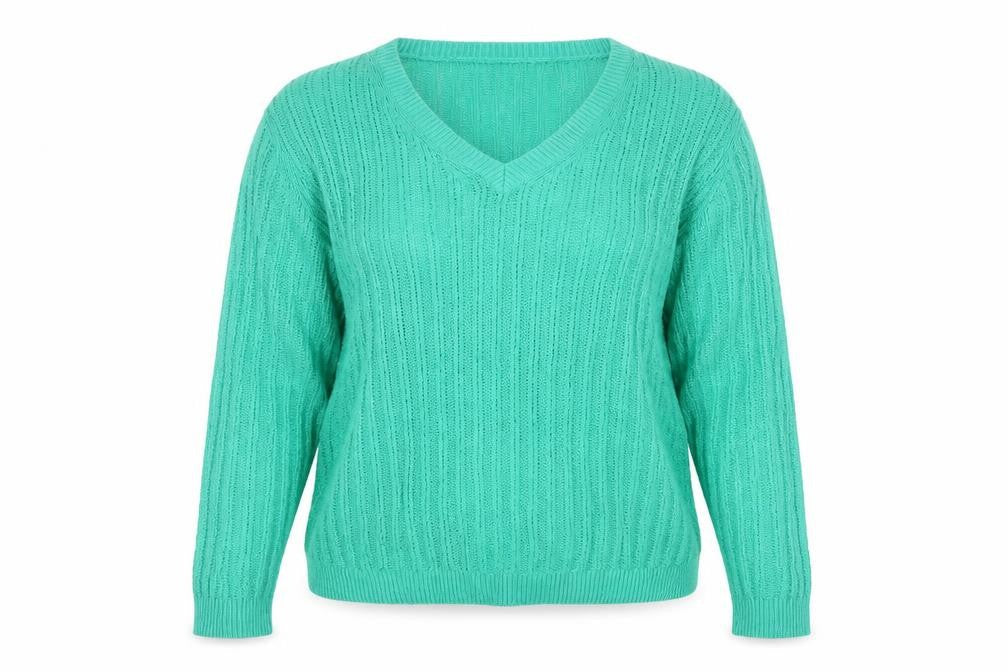 Marks & Spencer Autograph Women’s Green V-Neck Linen Jumper Size 16