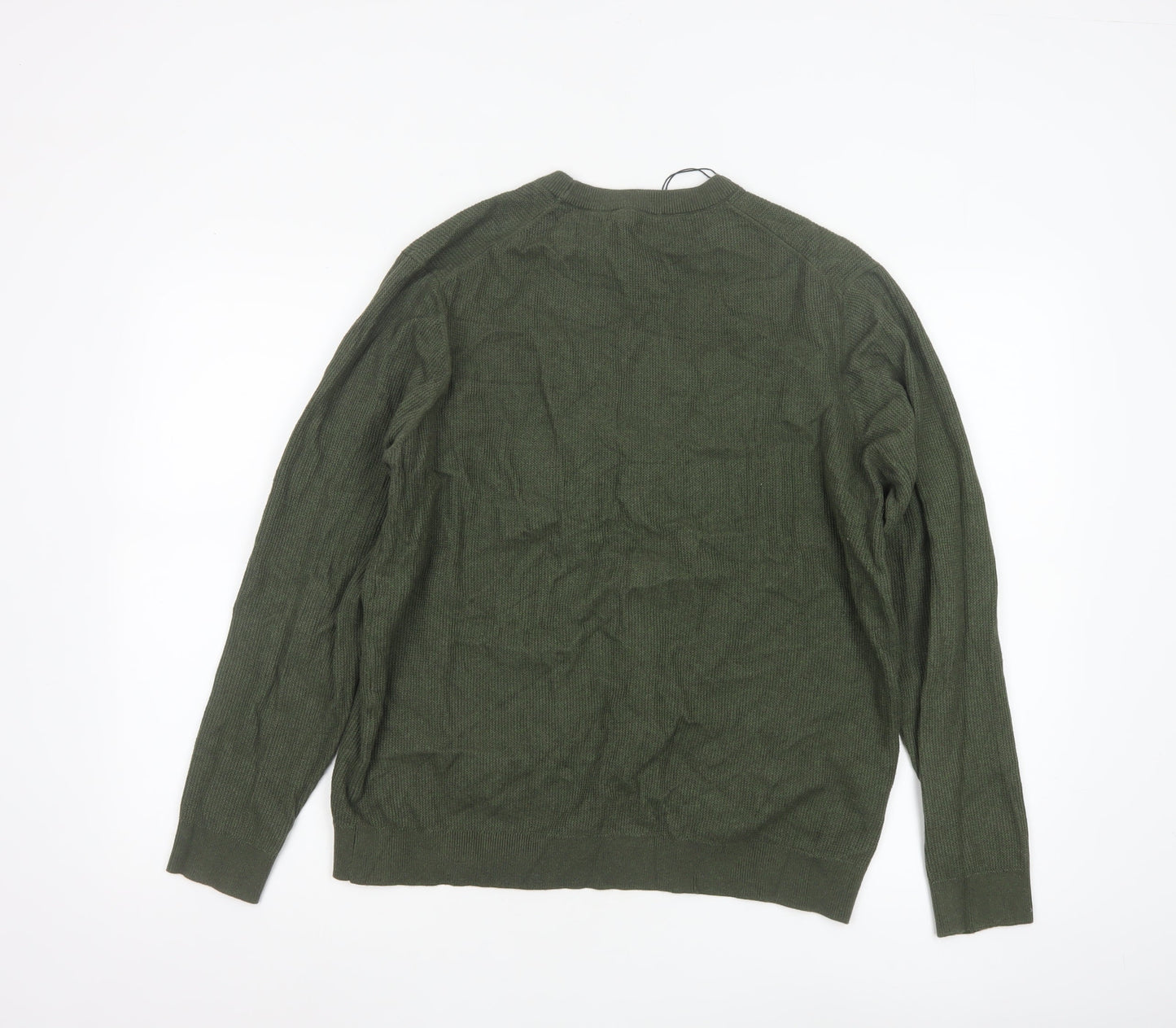 MNG Womens Green Crew Neck Knit Pullover Jumper Size 14
