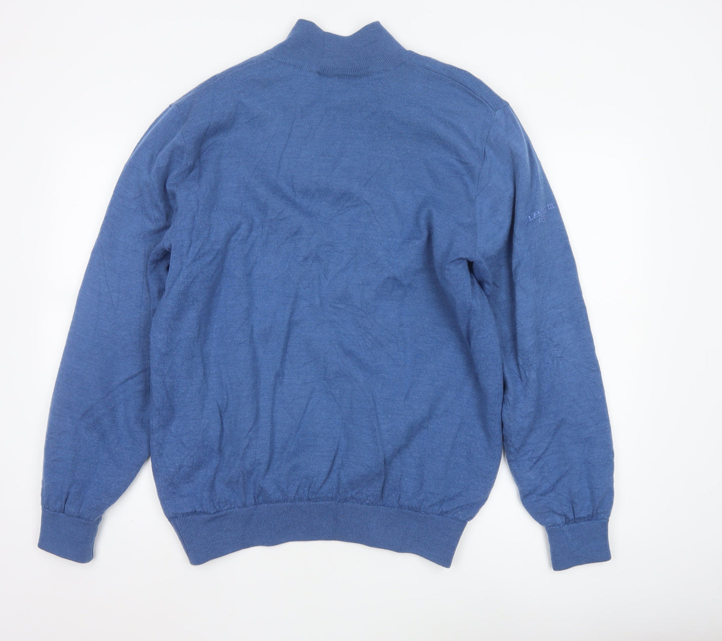 Glenmuir 1891 Men's Blue Wool Blend 1/2 Zip Jumper Size L