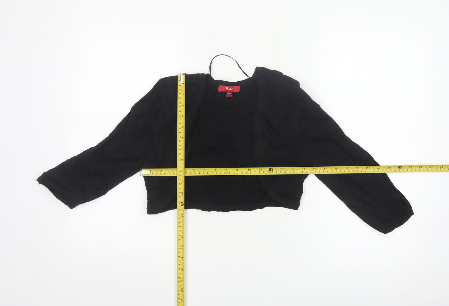 Monsoon Women's Black Shrug Cardigan Size 12 Cotton Blend