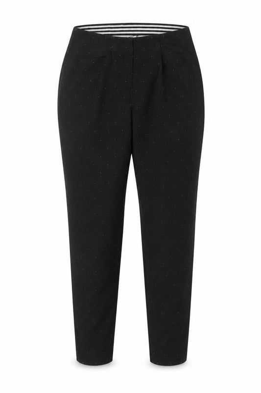 Laura Ashley Women's Black Polka Dot Tapered Stretch Trousers UK 18