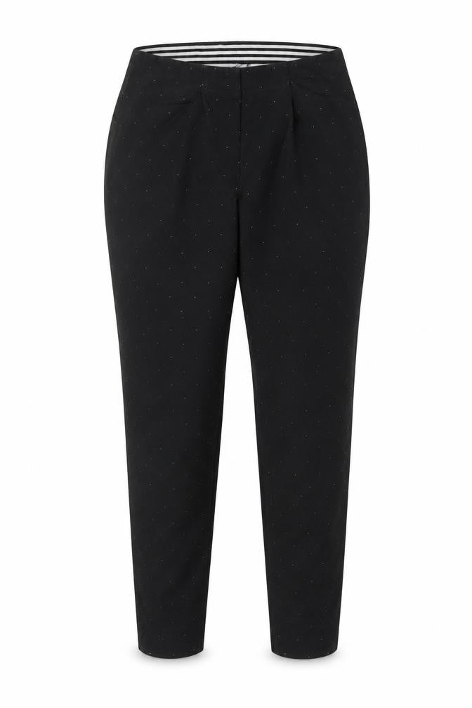 Laura Ashley Women's Black Polka Dot Tapered Stretch Trousers UK 18