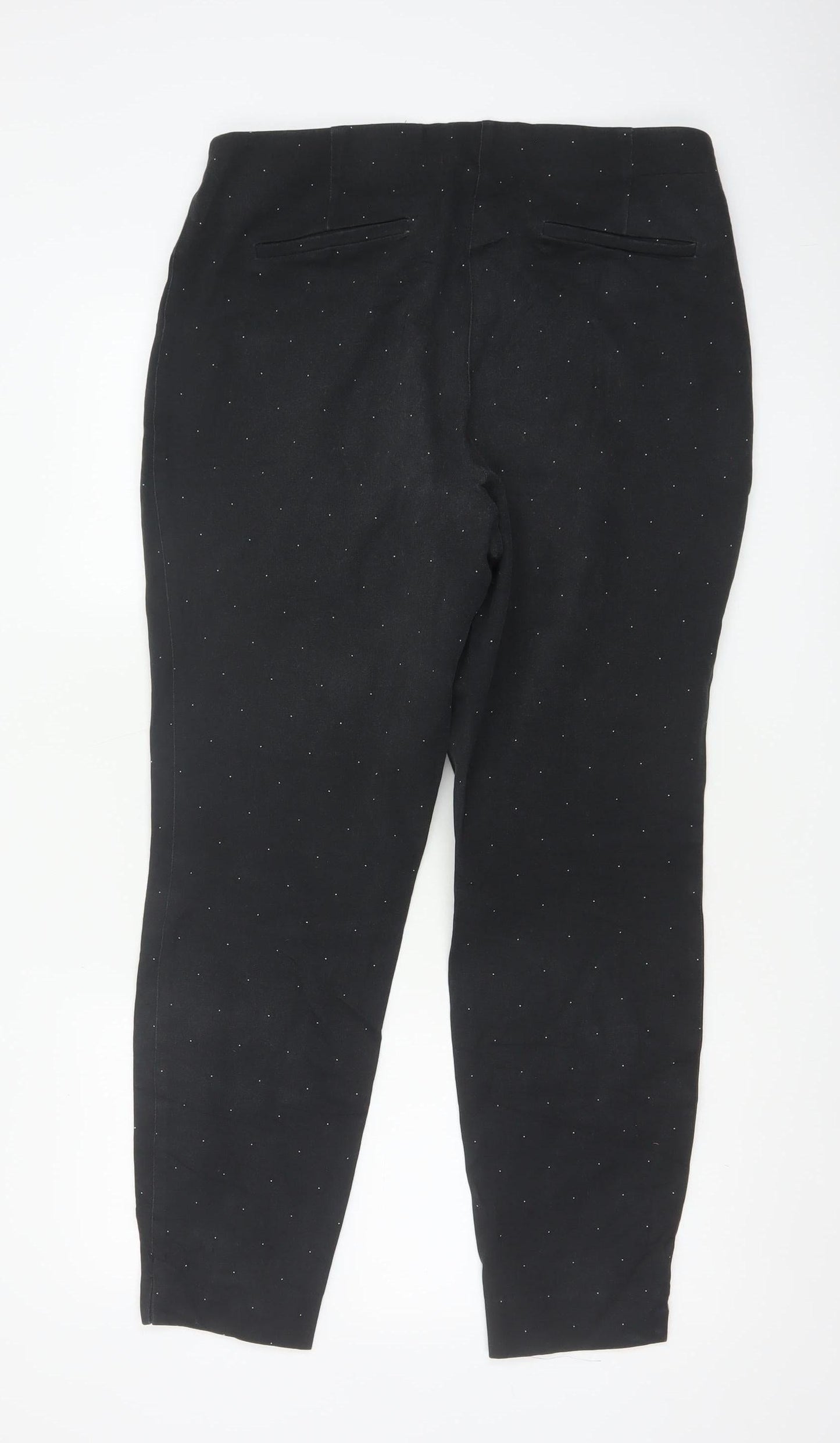 Laura Ashley Women's Black Polka Dot Tapered Stretch Trousers UK 18