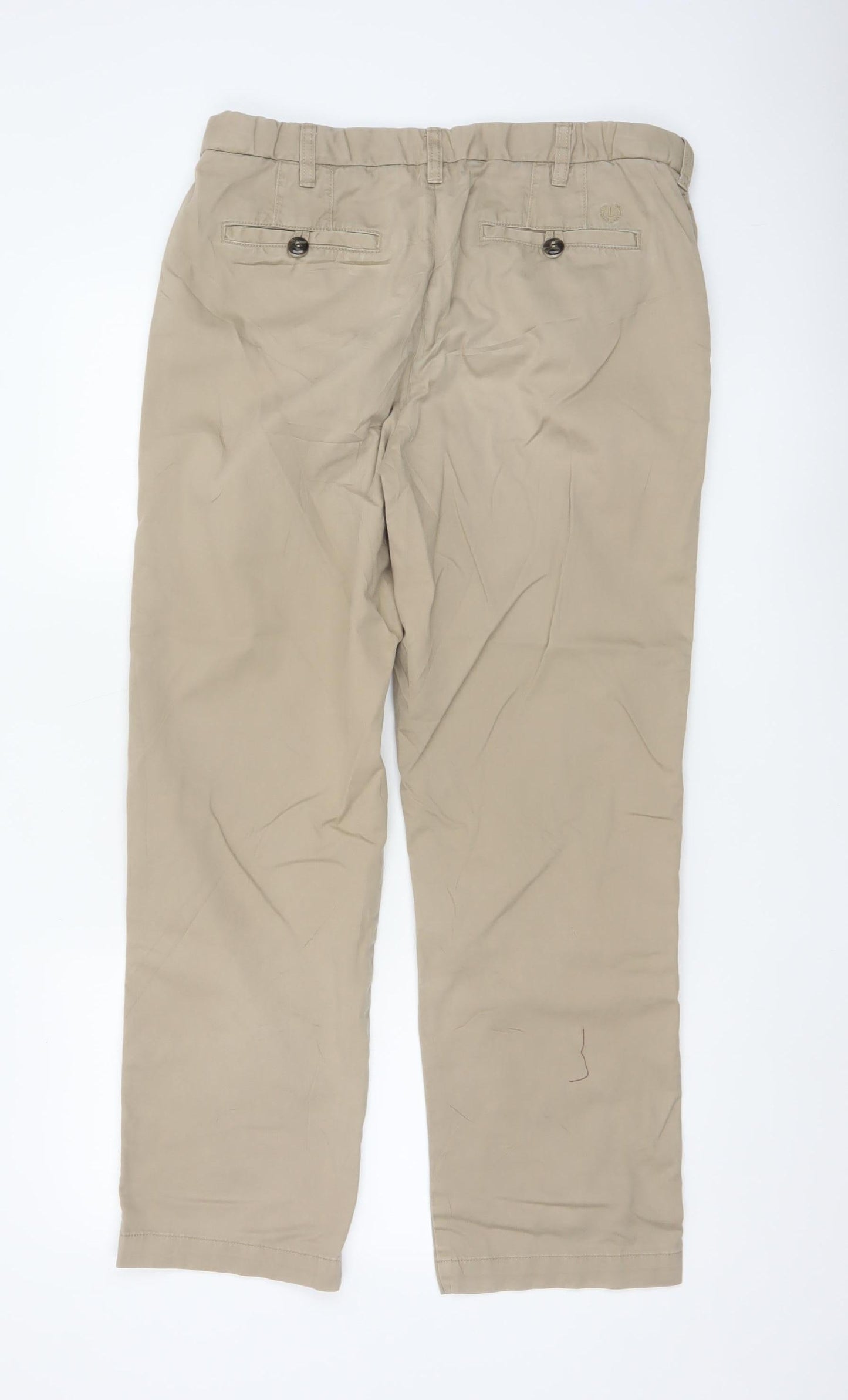 Lincoln Women Beige Chino Trousers Size 34R Cotton Straight Leg