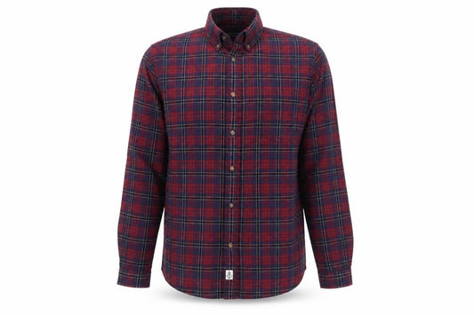 Shore Leave Men's Red Plaid Button-Up Cotton Flannel Shirt M