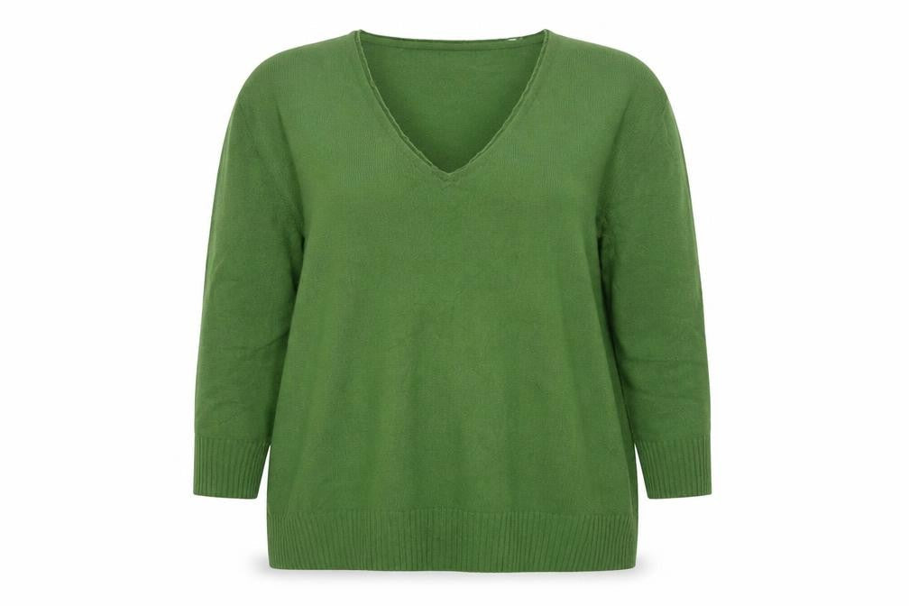 Marks & Spencer Per Una Women's Green V-Neck Jumper Size 18