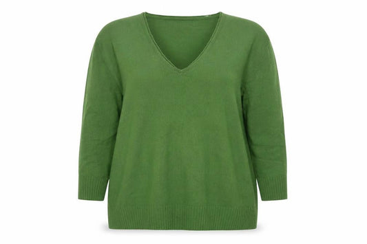 Marks & Spencer Per Una Women's Green V-Neck Jumper Size 18