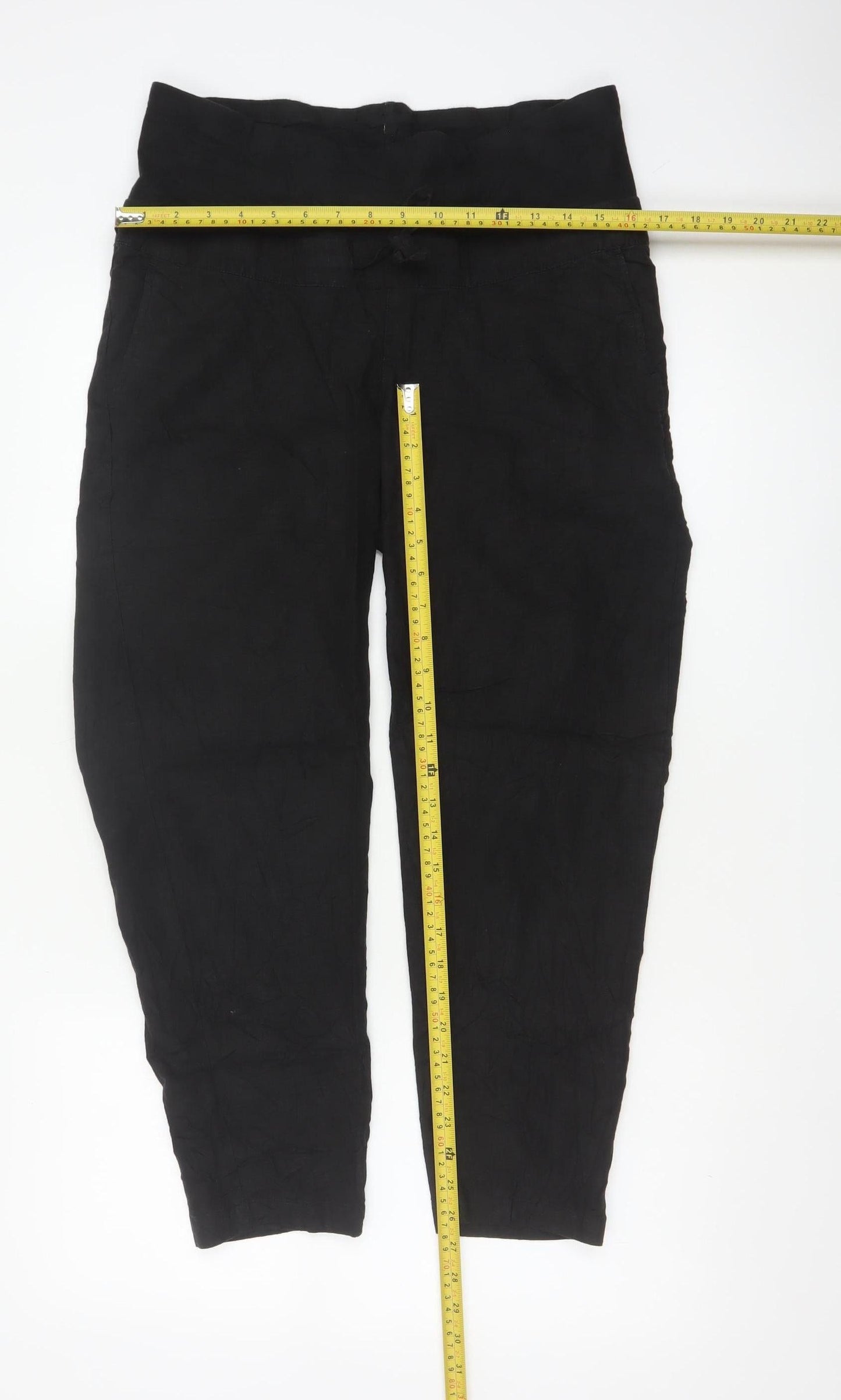 H&M Mama Black Linen Blend Maternity Trousers Size S