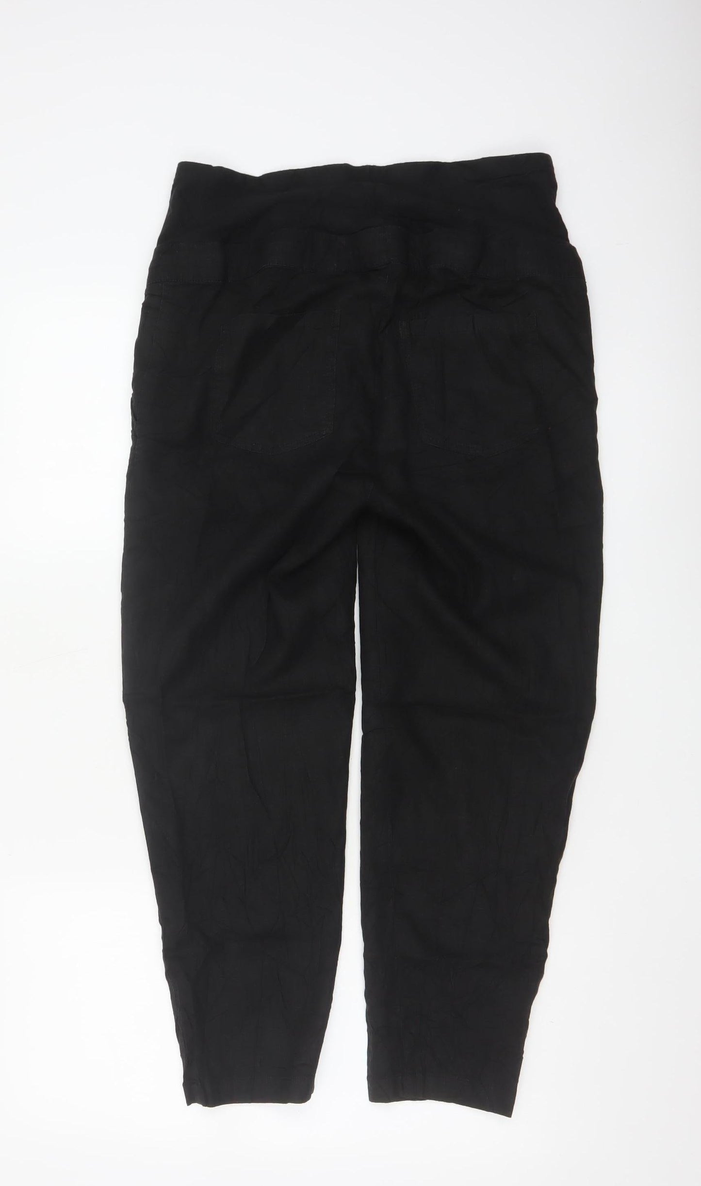 H&M Mama Black Linen Blend Maternity Trousers Size S
